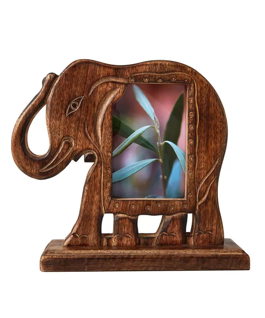 Best Sale Joe Browns Enchanting Elephant Shaped Mango Wood Photo Frame Brown