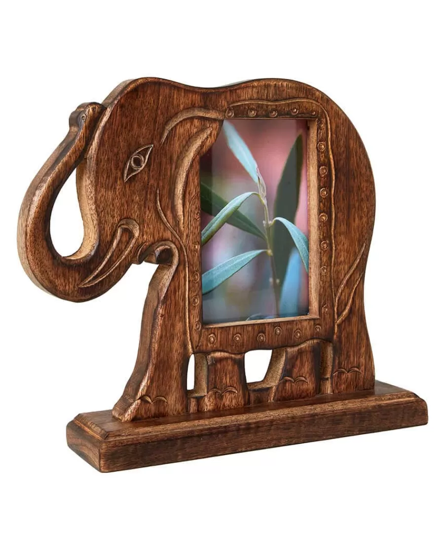 Best Sale Joe Browns Enchanting Elephant Shaped Mango Wood Photo Frame Brown