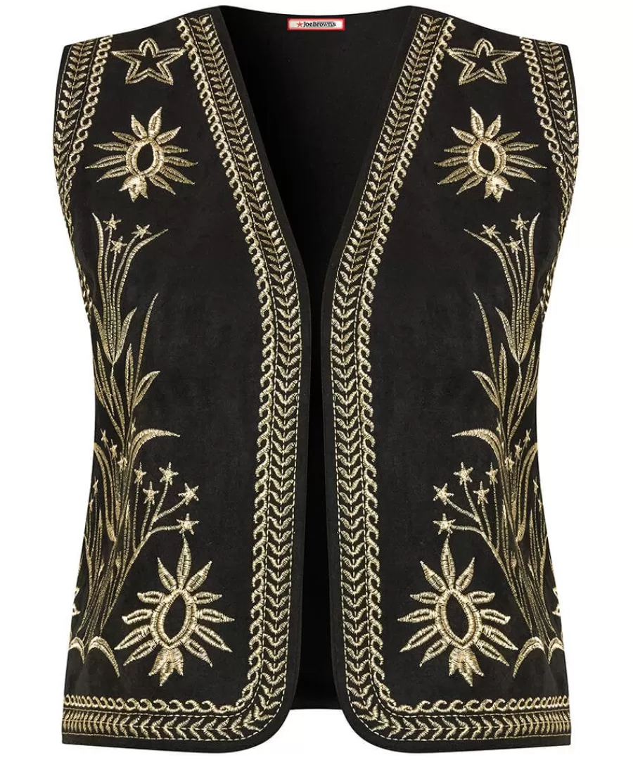 Shop Joe Browns Enchanting Embroidered Waistcoat Black
