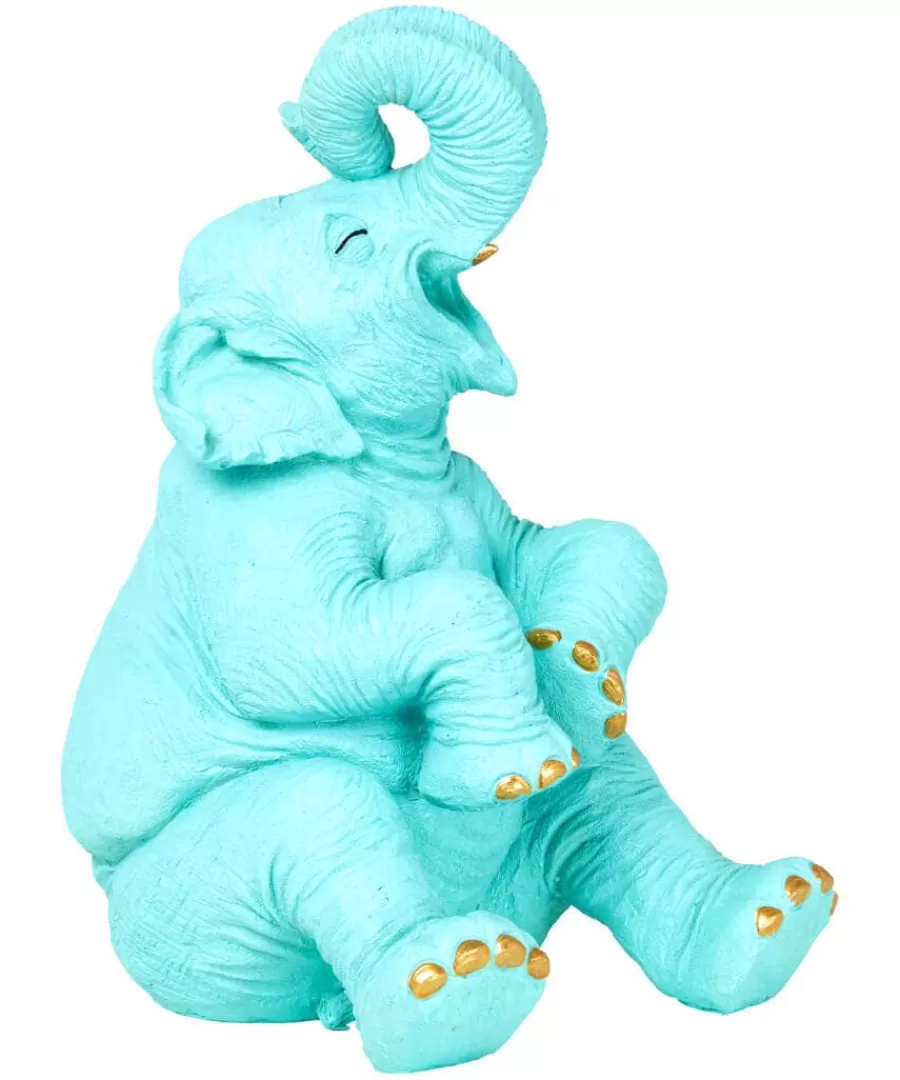 Hot Joe Browns Enchanting Laughing Elephant Figure Blue