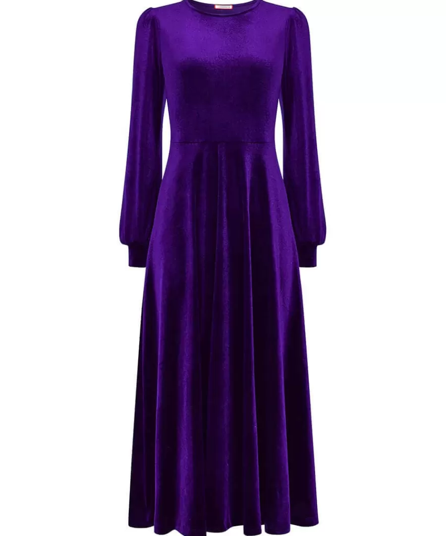 Online Joe Browns Etta Velour Dress Purple / Teal