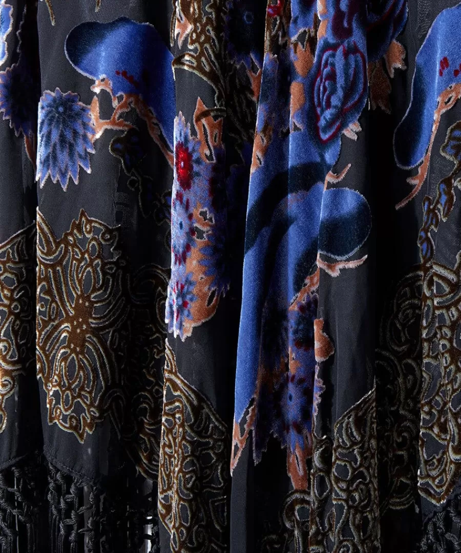 Fashion Joe Browns Evening Paradise Devore Poncho Black/ Multi