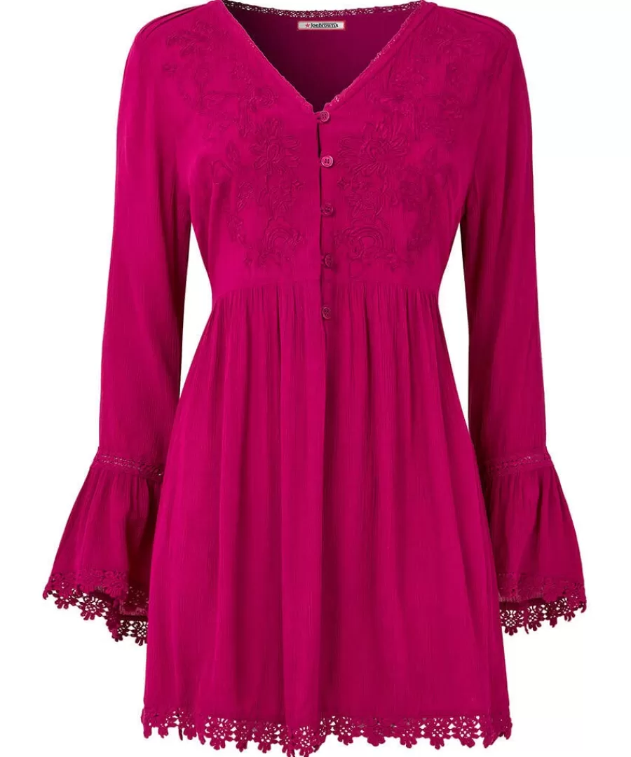 Sale Joe Browns Ever So Pretty Embroidered Tunic Top Pink