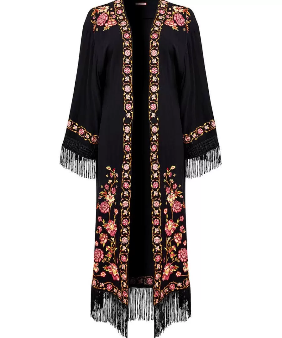 Cheap Joe Browns Exquisite Embroidered Kimono Black