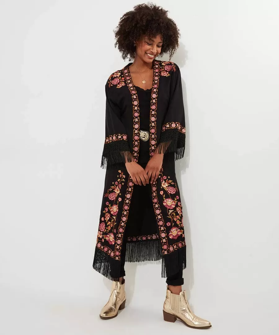 Cheap Joe Browns Exquisite Embroidered Kimono Black