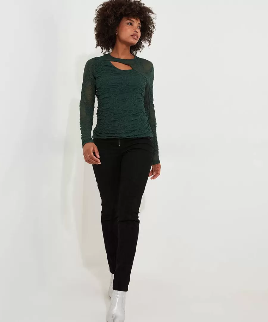 Cheap Joe Browns Fabulous Cut Out Detail Top Forest Green