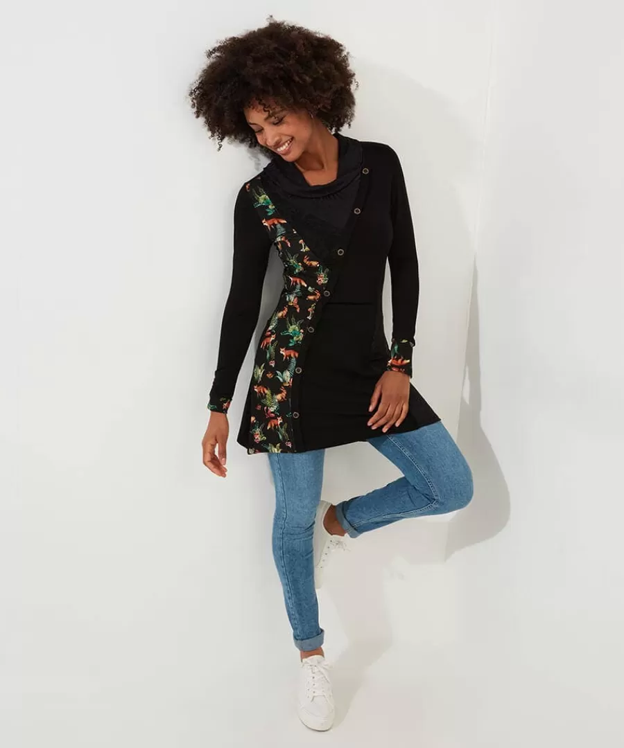 Fashion Joe Browns Fabulous Foxes Jersey Tunic Black