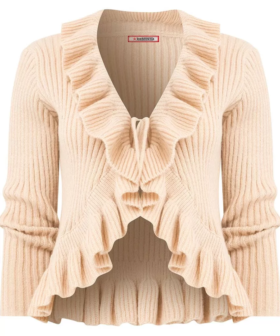 Cheap Joe Browns Fabulous Frill Cardigan Cream