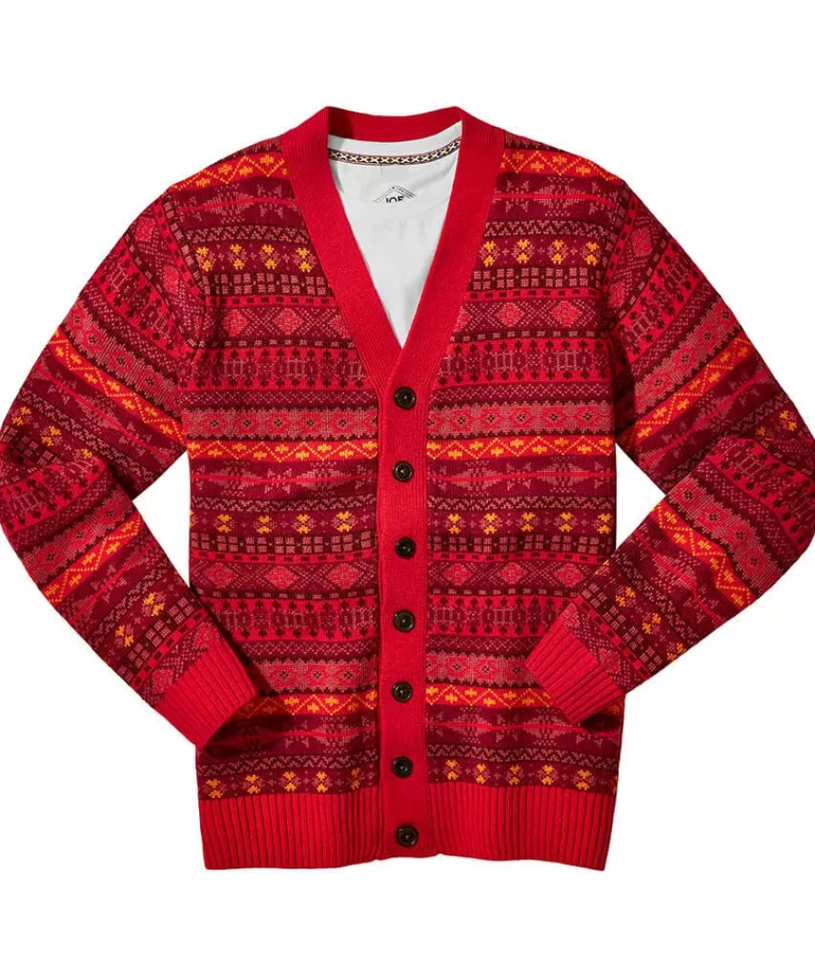 Cheap Joe Browns Fairisle Knit Cardigan Red
