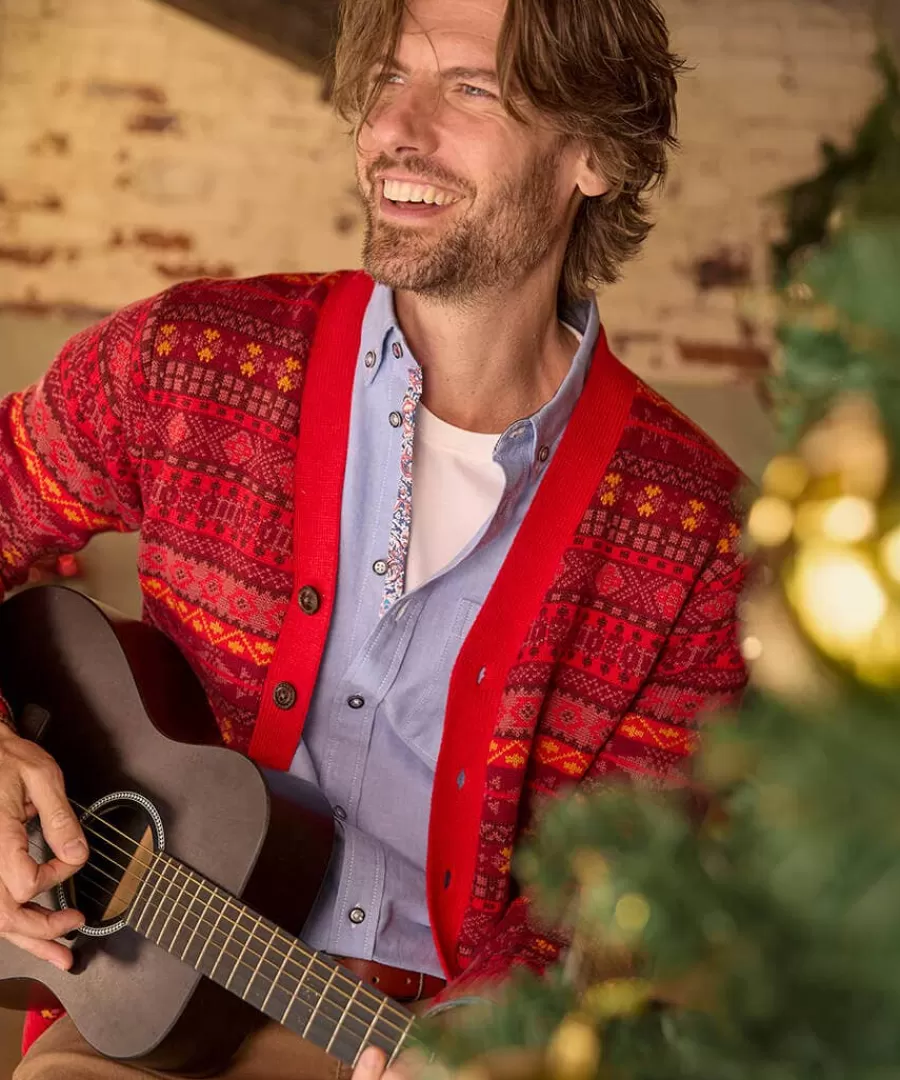Cheap Joe Browns Fairisle Knit Cardigan Red
