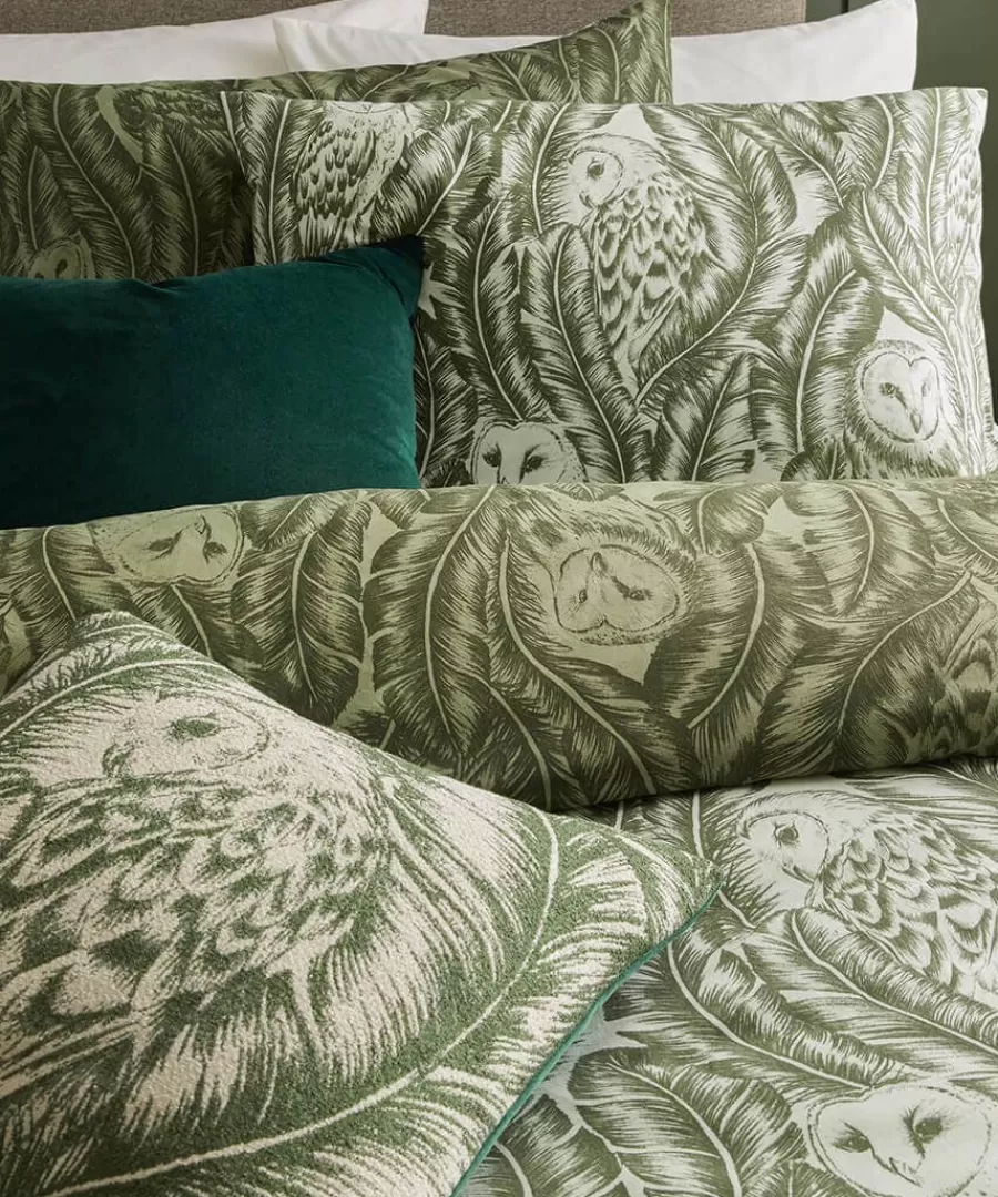 Best Sale Joe Browns Feathered Owl Cotton Slub Reversible Duvet Set Green