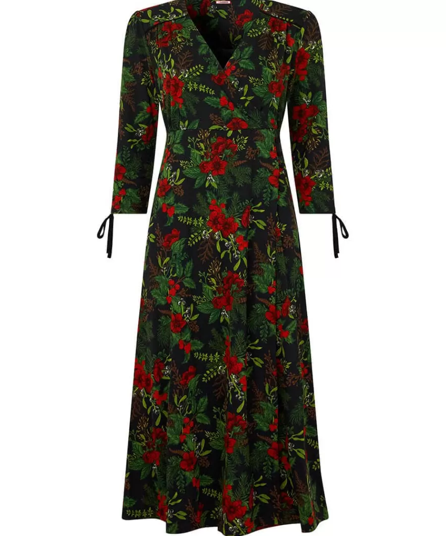 Outlet Joe Browns Festive Flora Jersey Dress Black