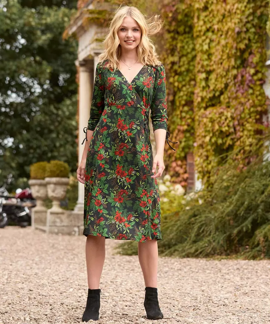 Outlet Joe Browns Festive Flora Jersey Dress Black
