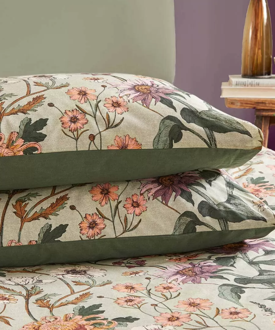 New Joe Browns Floral Harmony Cotton Slub Duvet Set Green