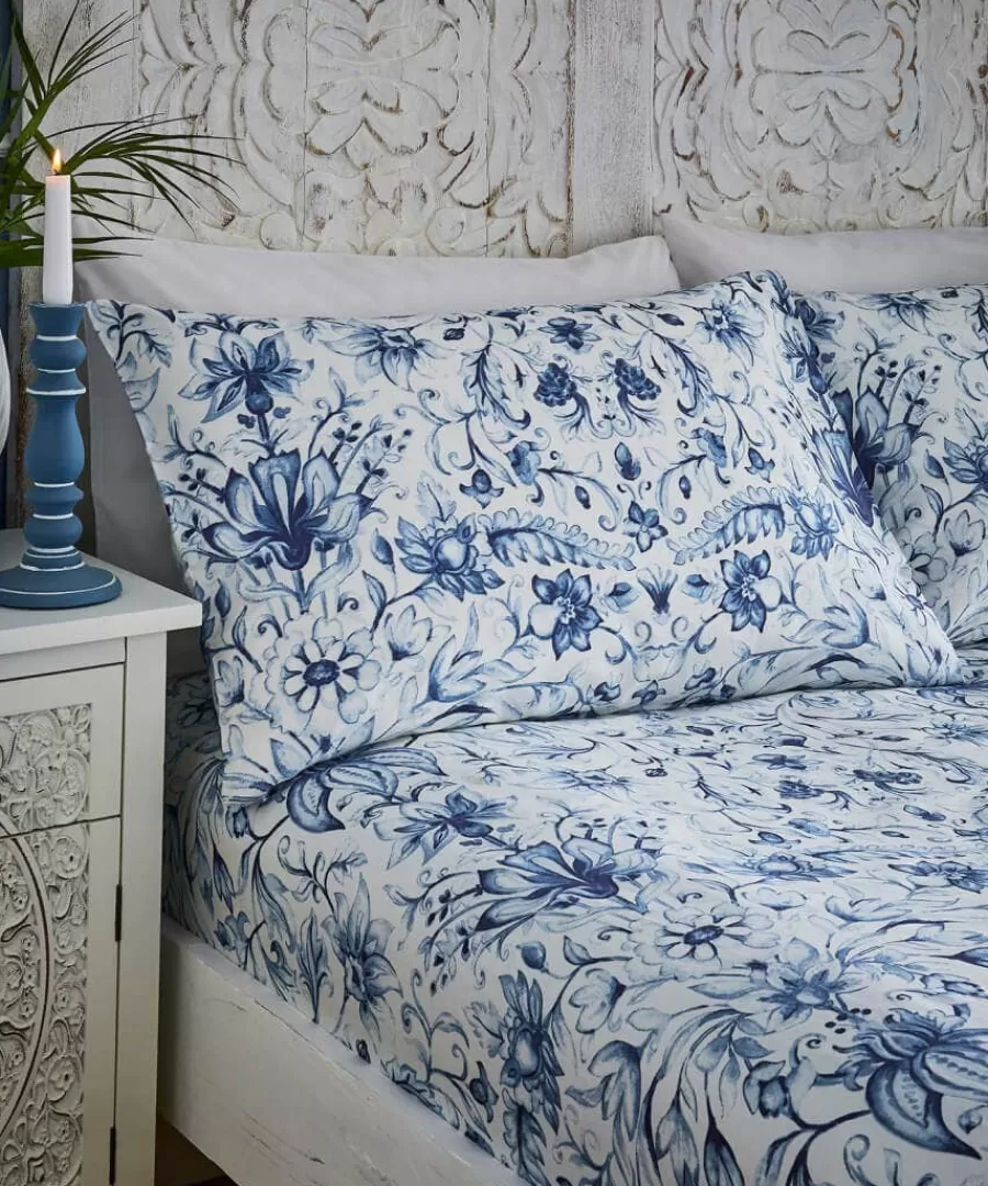 Cheap Joe Browns Floral Vivid Vase Matching Bedding Blue