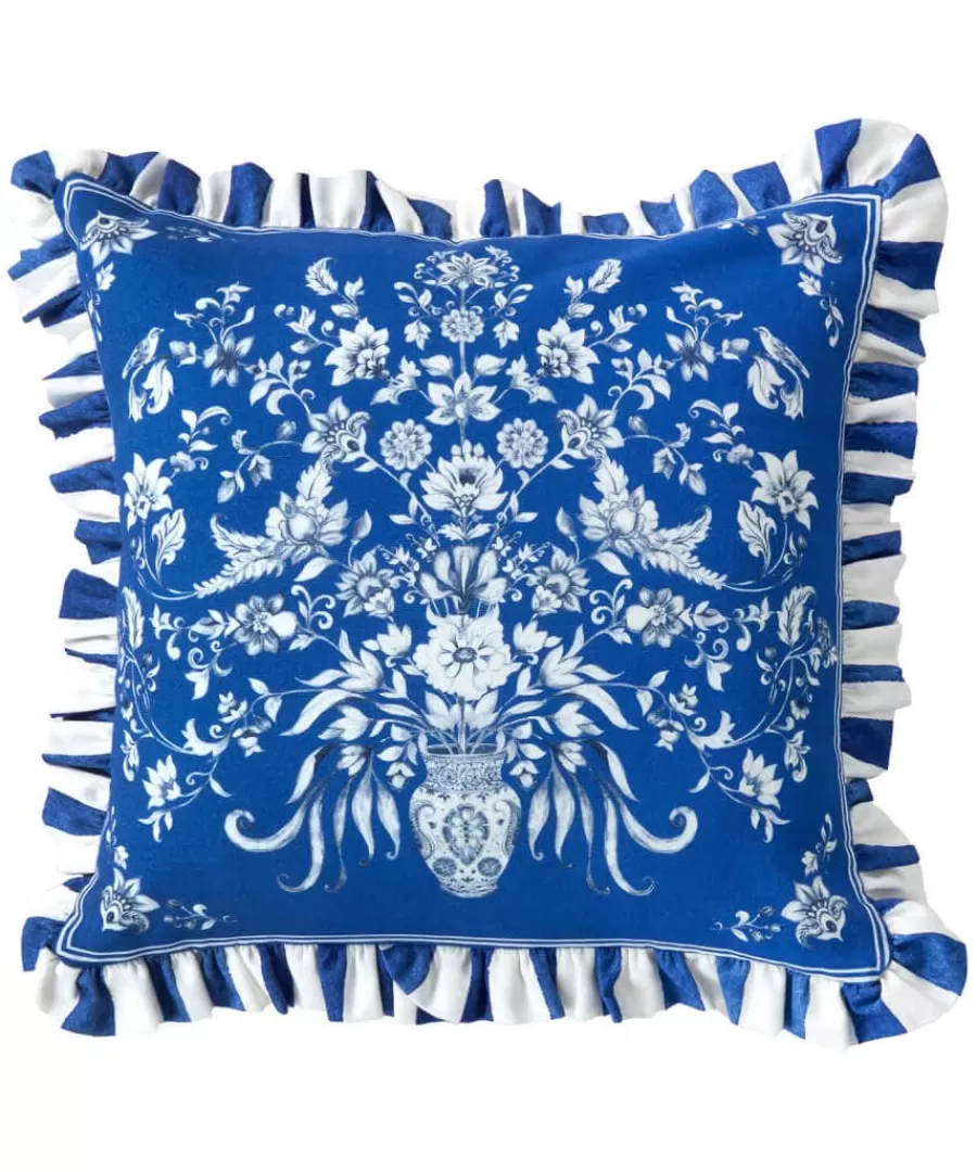 Clearance Joe Browns Floral Vivid Vase Reversible Cushion Blue