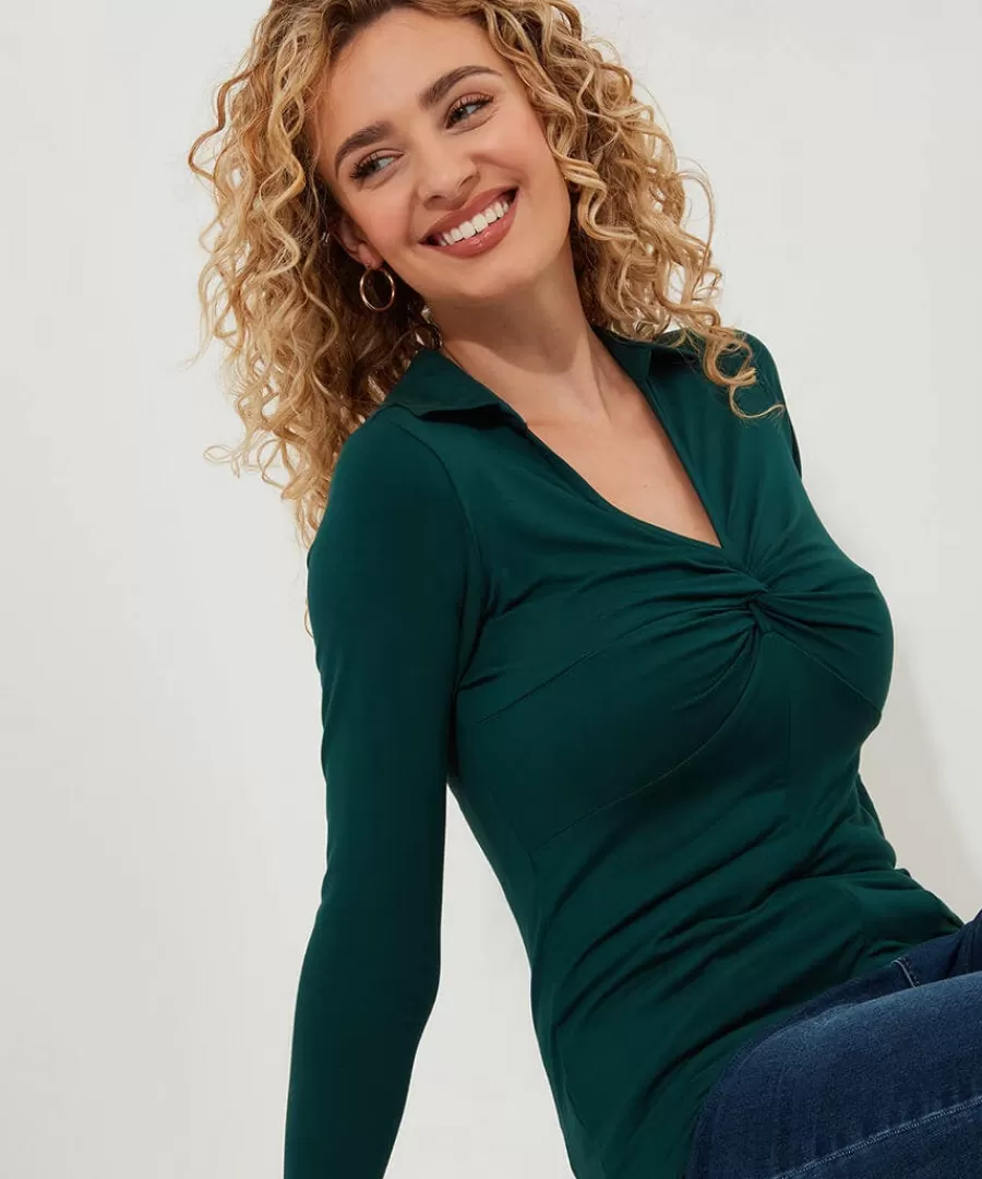 Clearance Joe Browns Forest Twist Front Top Forest Green
