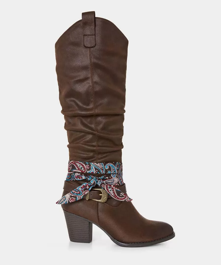 Cheap Joe Browns Free Spirit Bandana Boots Brown