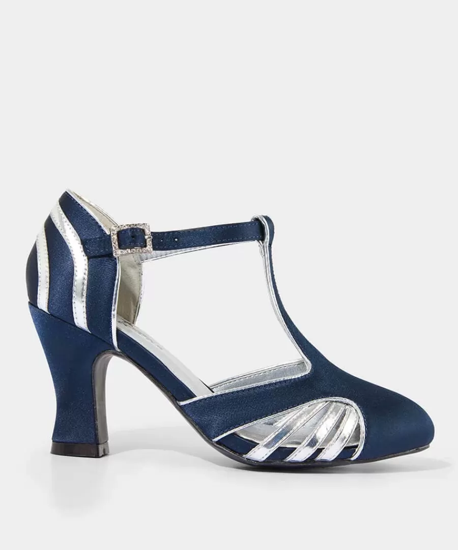 Sale Joe Browns Gatsby Shimmer T Bar Shoes Navy