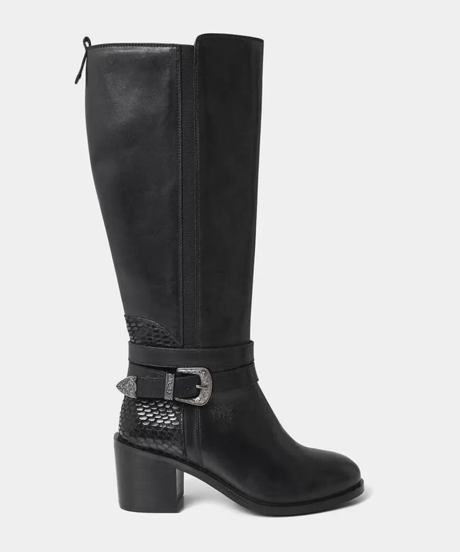 Outlet Joe Browns Gigi Premium Leather Rider Boots Black