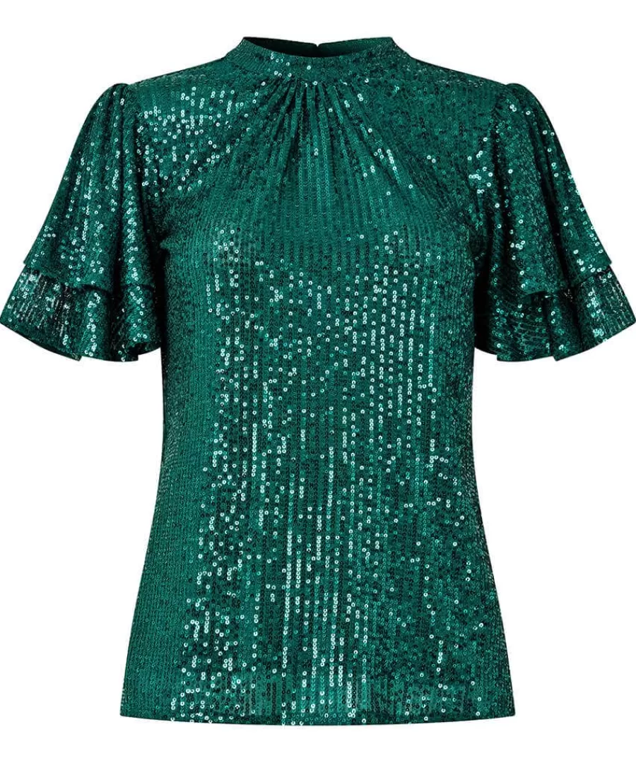 Clearance Joe Browns Goddess Sequin Top Green