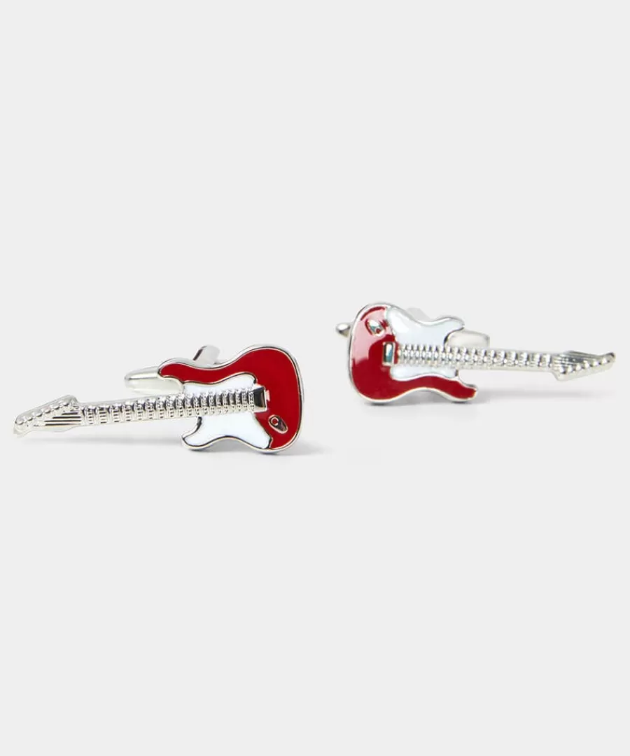 Cheap Joe Browns Guitar Cufflinks Red Multi