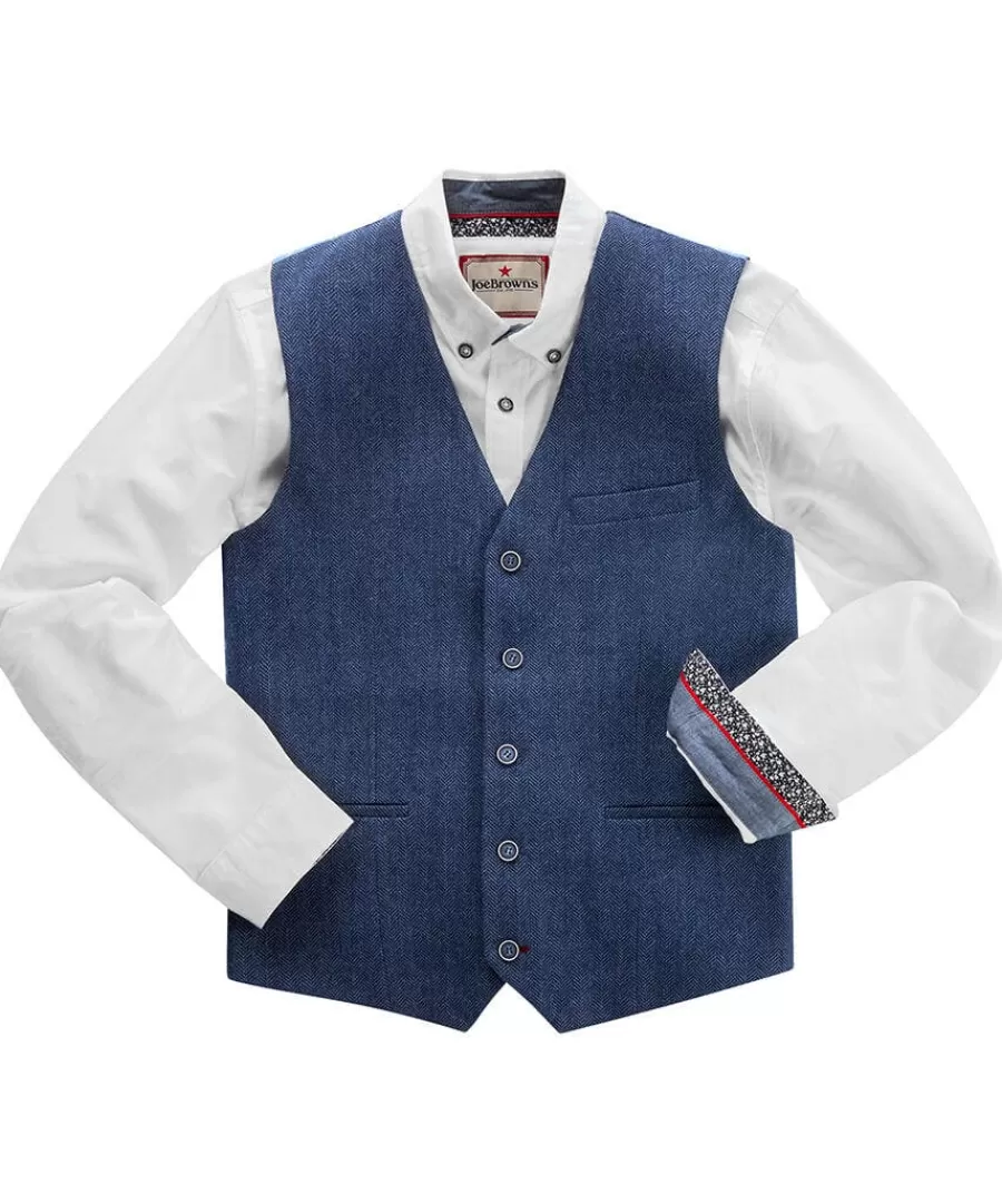 Online Joe Browns Handsome Herringbone Waistcoat Navy