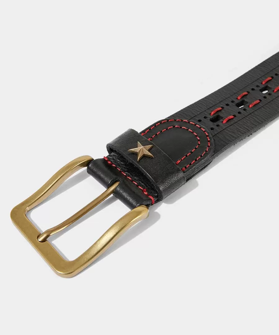 Sale Joe Browns Harness Stitched Leather Belt Black
