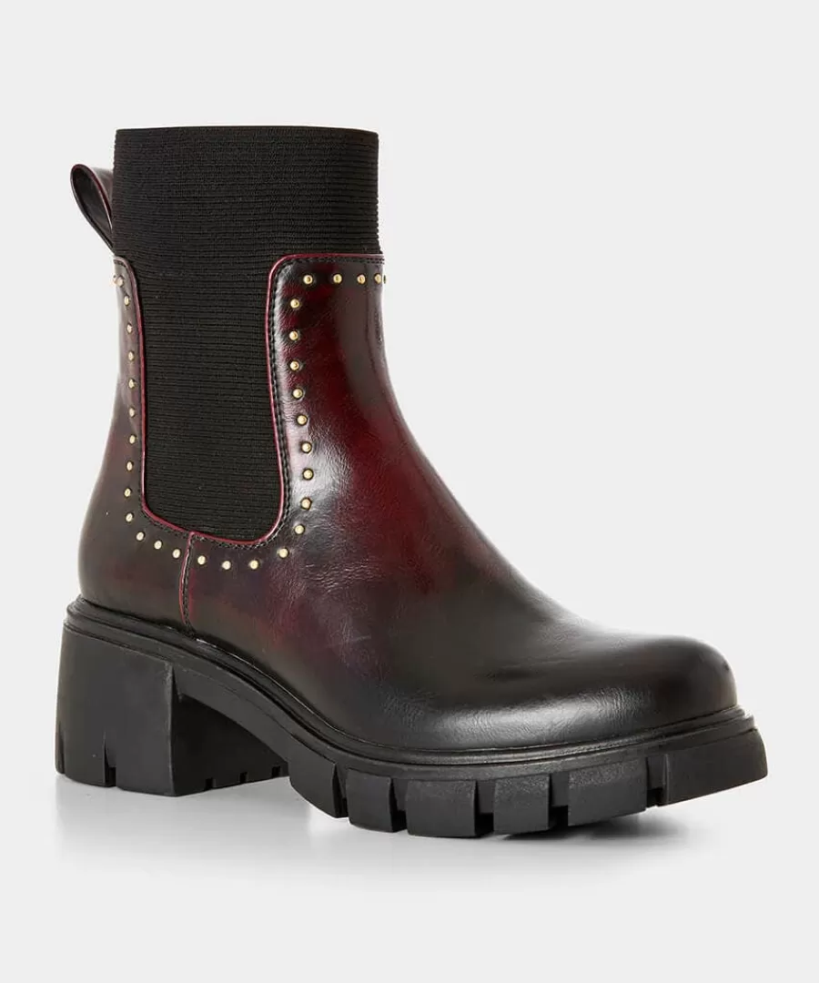 Fashion Joe Browns Here And Now Chunky Boots Deep Burgundy