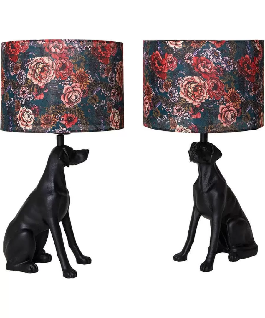Outlet Joe Browns Highland Botanicals Set Of 2 Dog Lamps Black