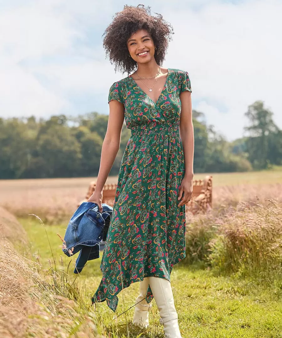 Flash Sale Joe Browns Iris Dippy Hem Dress Green