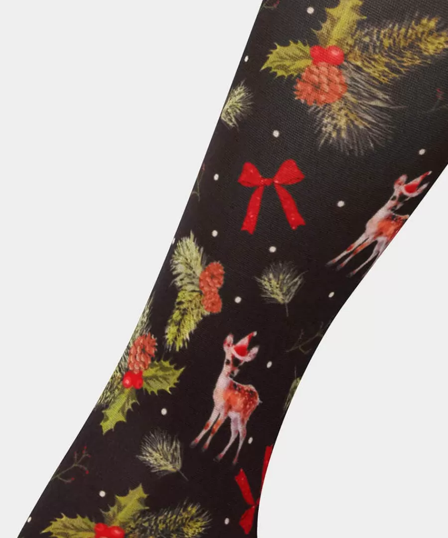 Best Sale Joe Browns It's Christmas Deer Printed Tights Multi