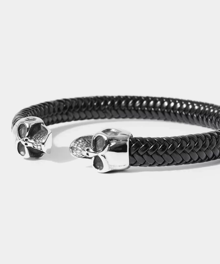 Cheap Joe Browns Ivar Double Skull Bracelet Black