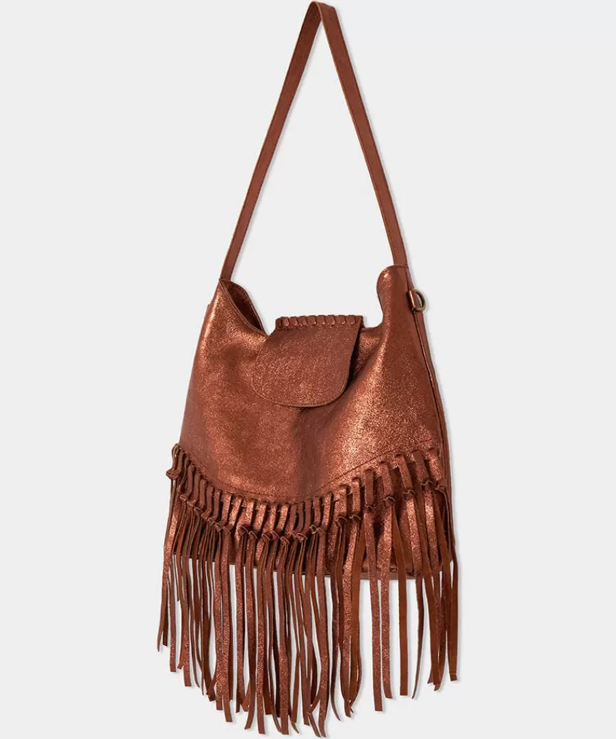 Store Joe Browns Jaipur Shimmer Leather Tassel Bag Bronze