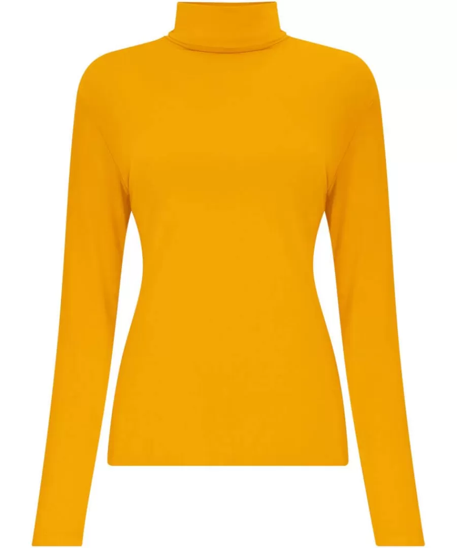 Online Joe Browns Jersey Roll Neck Top Ochre / Orange / Winter White / Berry / Black