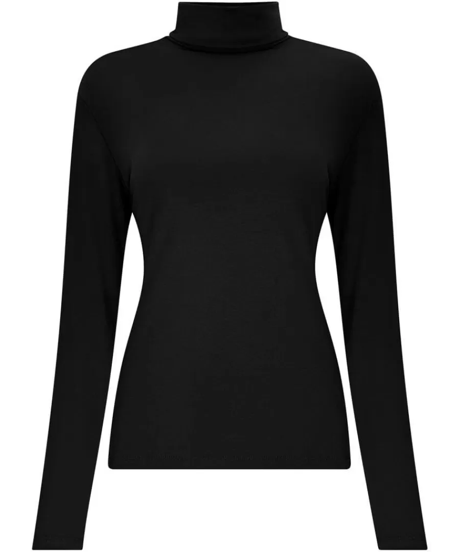 Shop Joe Browns Jersey Roll Neck Top Black / Berry / Orange / Winter White