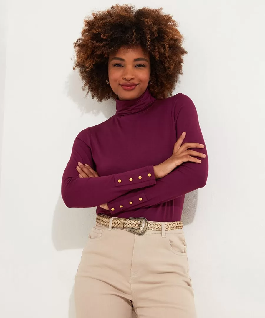 Online Joe Browns Jersey Roll Neck Top Berry