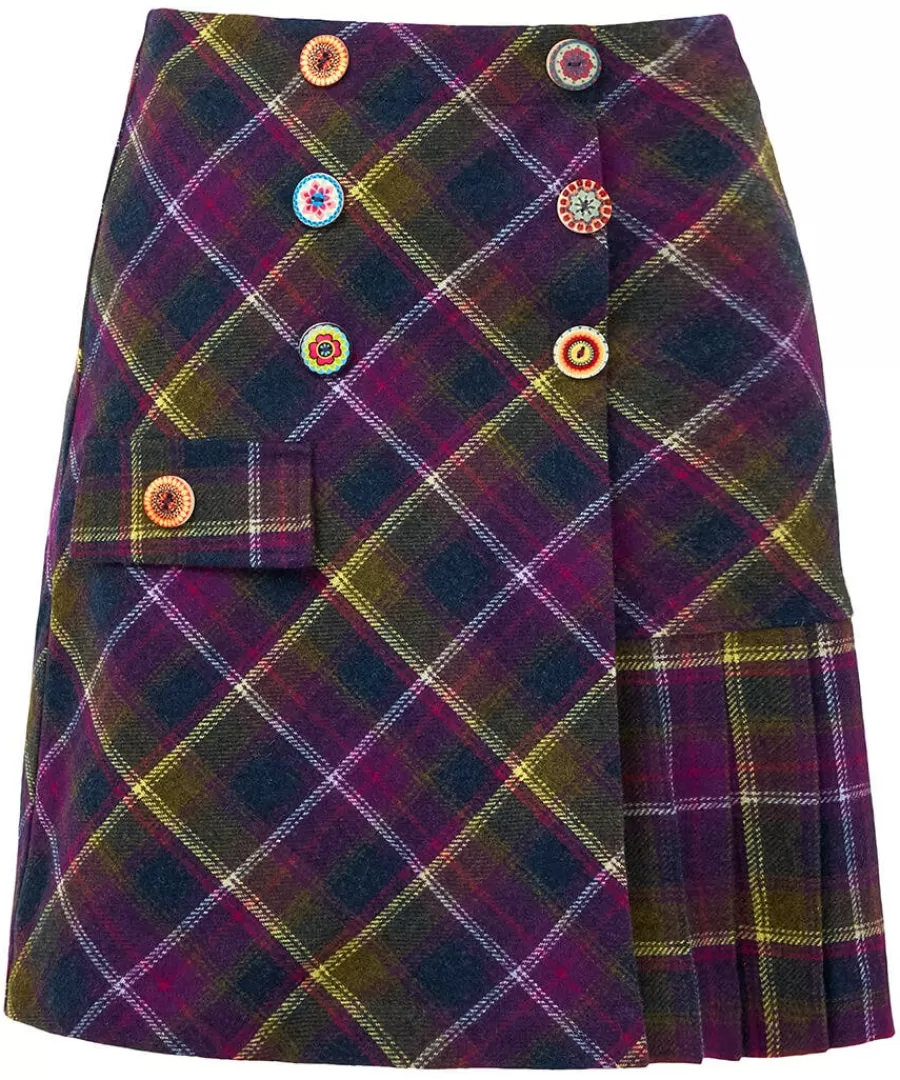 Clearance Joe Browns Joe's Favourite Checked Skirt Purple