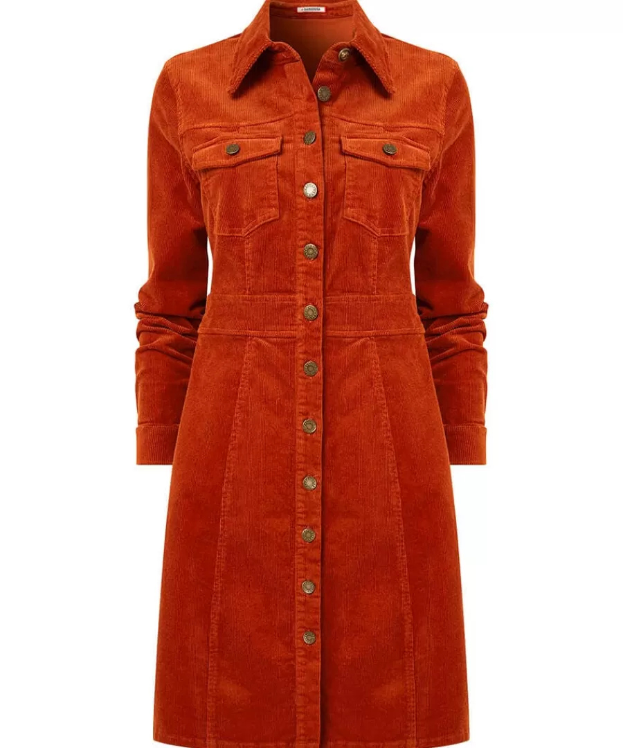 Online Joe Browns Josie Cord Button Through Dress Orange