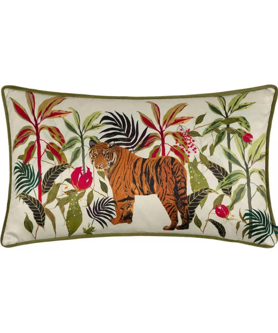 Hot Joe Browns Jungle Tiger Boudoir Cushion Ivory