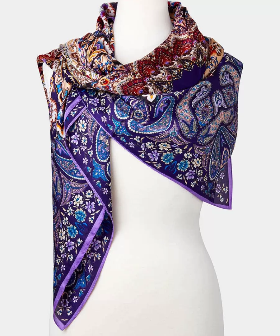 Hot Joe Browns Kaleidoscope Silky Scarf Purple