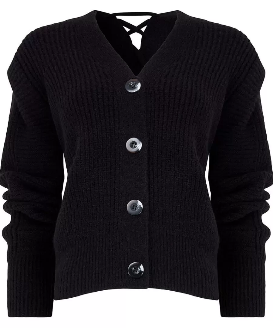 Cheap Joe Browns Lace Up Cardigan Black