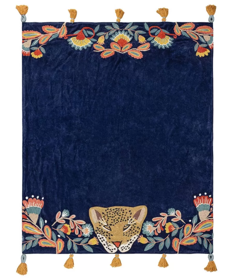 Discount Joe Browns Lavish Leopard Embroidered Throw Navy
