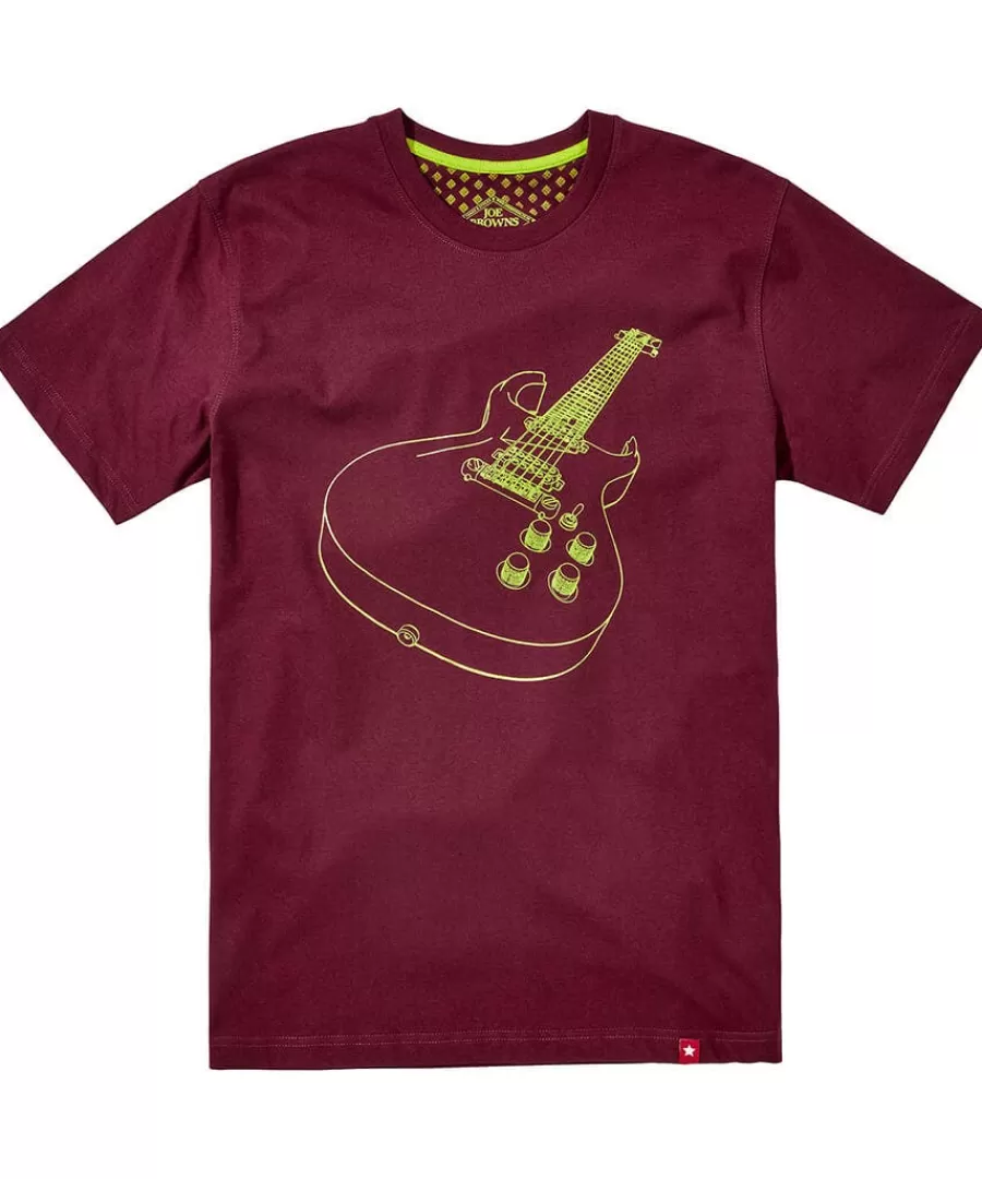 Online Joe Browns Linear Guitar Tee Burgundy