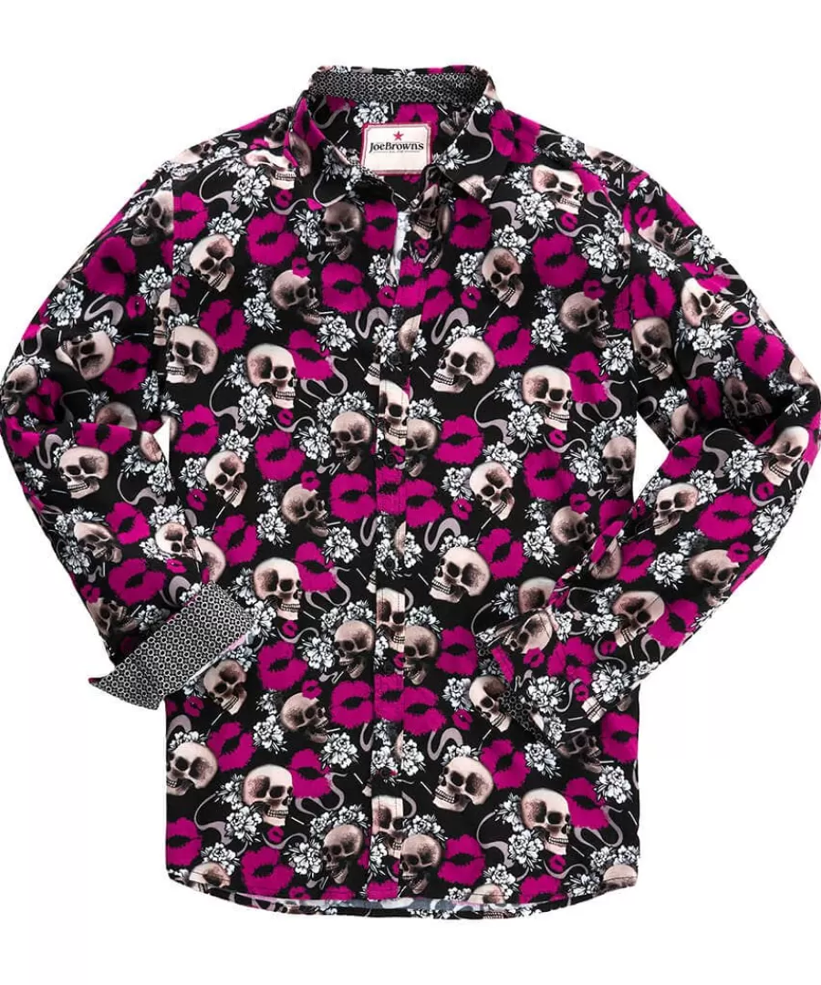 New Joe Browns Lips And Skull Shirt Black