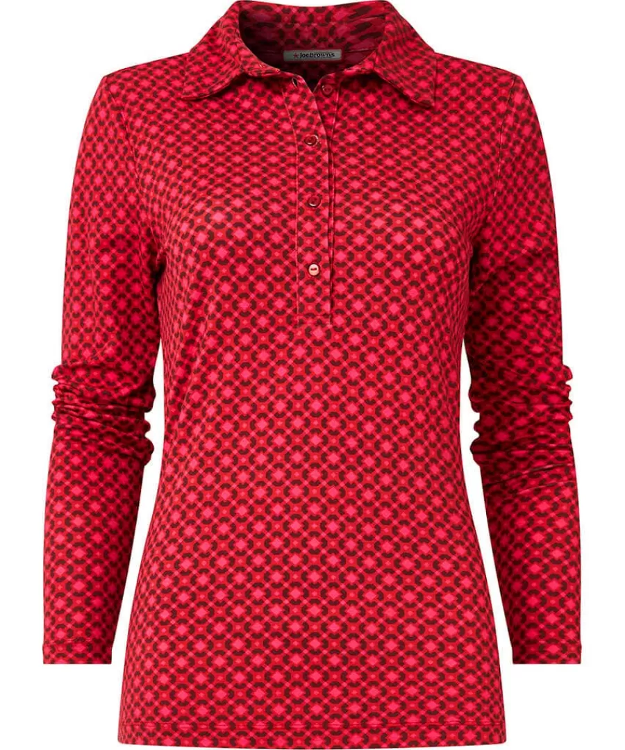 Shop Joe Browns Lola Geo Jersey Print Top Pink