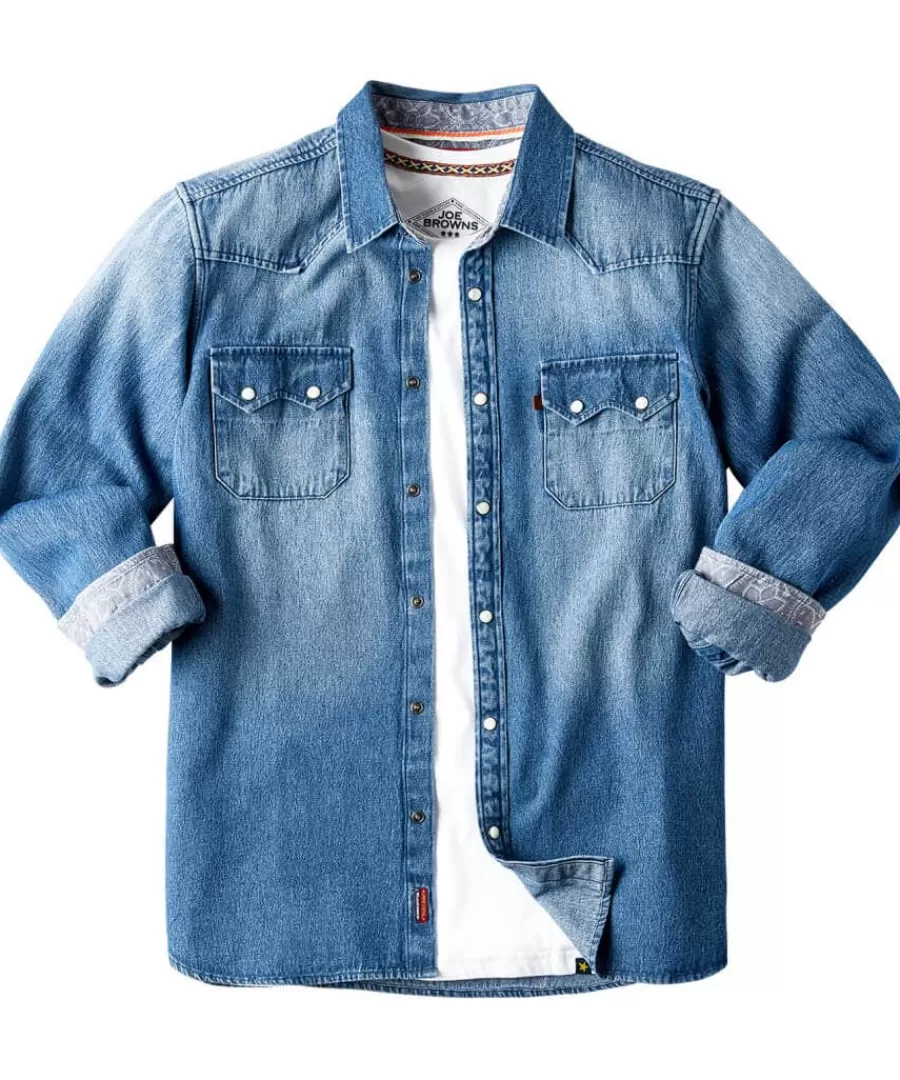 Cheap Joe Browns Loved And Lived In Denim Shirt Blue