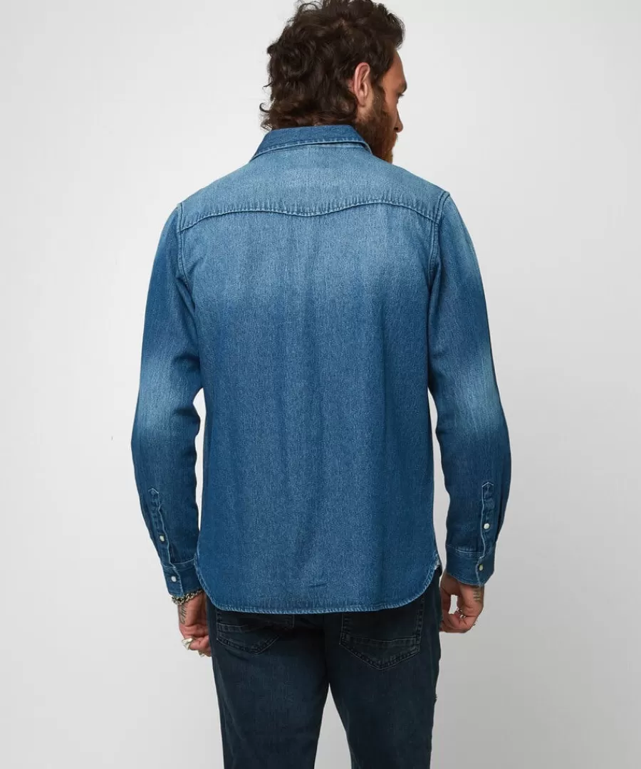 Cheap Joe Browns Loved And Lived In Denim Shirt Blue