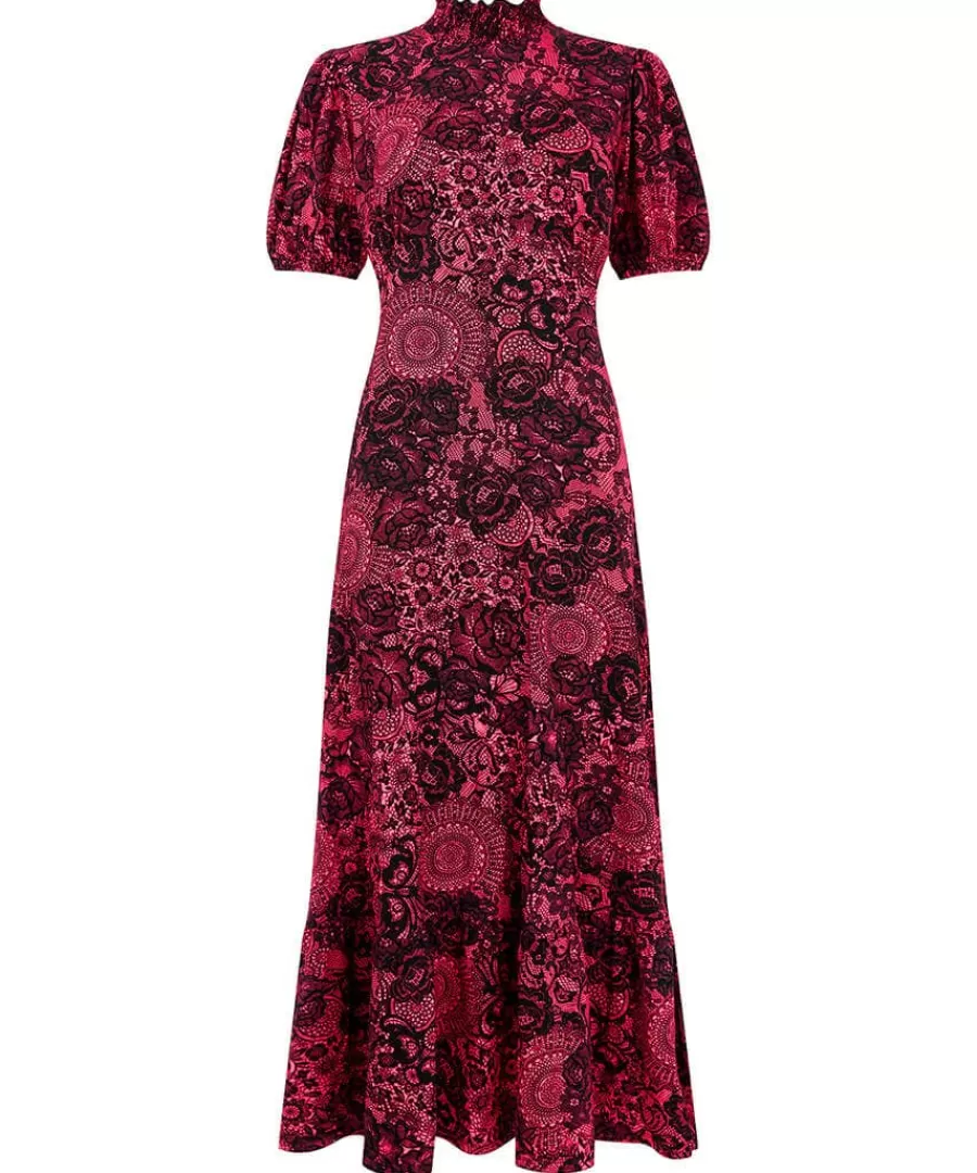 Fashion Joe Browns Lovely Lace Print Jersey Dress Pink
