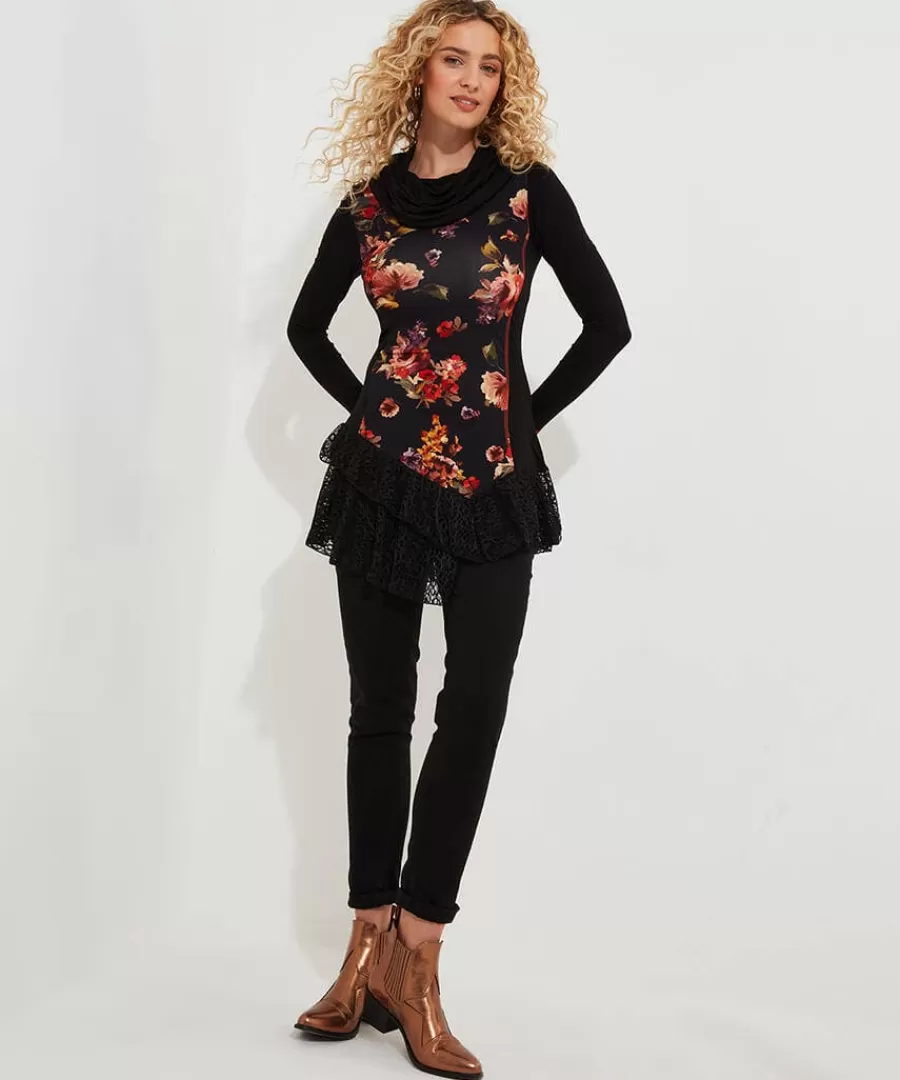 Sale Joe Browns Lovely Lace Trim Jersey Tunic Black
